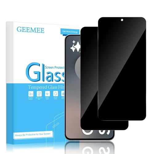 GEEMEE for Samsung Galaxy S25 FE 5G Privacy Screen Protector, 2 Pack 9H Hardness Anti Spy Tempered Glass Film, Anti-Scratch Easy Installation Tempered Glass Film