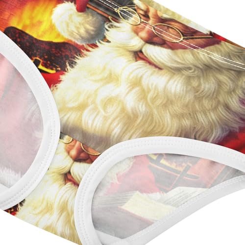 Cotton Toddler Underwear Custom Santa Claus Red Panties for Girl Personalized Undies Kids Briefs 2t4