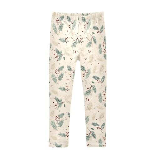 Girls' Athletic Leggings Ankle Length Yoga Dance Pants Kids Teen 4T Leaves Fruit