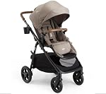 Joie Ginger 4-in-1 Convertible Pramette and Stroller with a Deep Recline, Height Adjustable Seat, All-Terrain Wheels, Extra Storage for Newborns and Toddlers (Mocha)