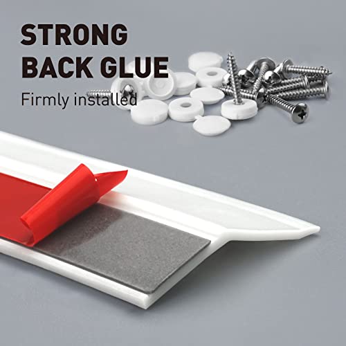 Fosluoc Garage Door Seal Top And Side Seal Strip 34Ft White Adhesive Backed Rubber Weather Stripping Replacement Weatherproofing Universal Sealing Professional. #TOP3