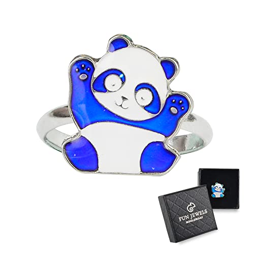 Fun Jewels Cute Panda Bear Color Change Animal Mood Ring Gift For Boys Girls Size Adjustable #TOP5