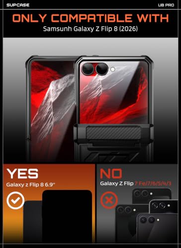 Image of SUPCASE for Samsung Galaxy Z Flip 8 Case with 360 Rotating Belt Clip, Black