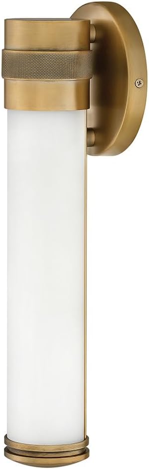 Hinkley Remi 5070CR Medium Integrated LED 16W Bathroom Vanity Sconce, Etched White Glass, Mid-Century Modern, ADA Compliant, Champagne Bronze