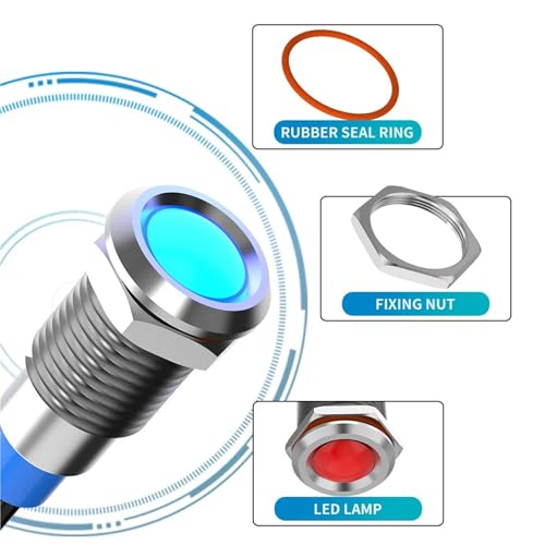 Indicateur LED 6mm 220V vert avec fil pilote pour tableau électrique
