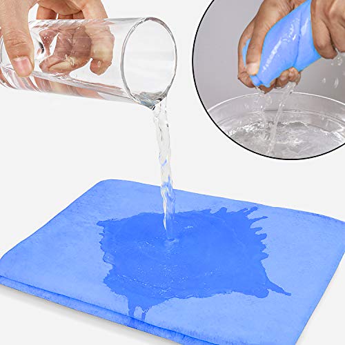 Niceasy 36"X24" Super Thick 1200Gsm Pro Microfiber Car Wash Drying Towel Over 1.2 Lbs,Over 1 Gallon Water Soakage,Blue Chamois Cloth, Сar Shammy Towel 26" X 17" Super Absorbent Chamois Cloth For Car, #TOP4