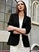 Kelyaa Womens One Button Blazer Casual Open Front Long Sleeve Suit Jackets Business Work Office Blazers with Pockets Black