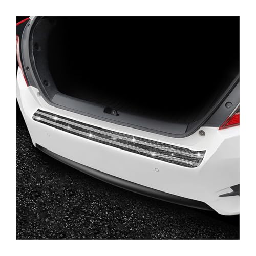 JNNJ Bling Protezione Paraurti Posteriore, Protezione per L'ingresso Della Porta Del Bagagliaio Dell'autoadesivo Universale, Auto Striscia di Guardia per Soglia Porta di Baule per Donne(Nero)