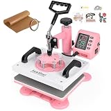 Lya Vinyl 12' x 10' Heat Press Machine, High Pressure Heat Press Machine for T-Shirt, Digital Industrial Sublimation Printer for Heat Transfer Vinyl (Pink)