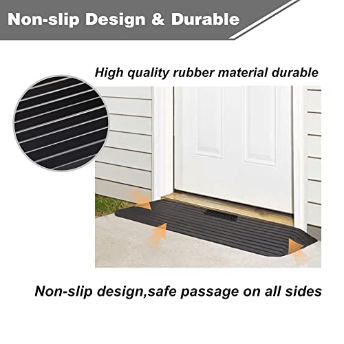 Candockway 1.5" Rise Threshold Ramps Doorway, Wheelchair Ramp With Non-Silp Surface, 4400 Lbs Capacity, Solid And Portable, For Steps, Driveway And Curb #TOP2