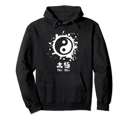 Tai Chi Ying Yang Balance Carácter Chino Acuarela Sudadera con Capucha
