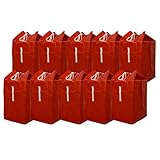 オリタニ 業務用 ランドリーバッグ リネン 回収 カート用 袋 特大 大容量 防水 120L 10枚組 厚手 丈夫 (レッド)