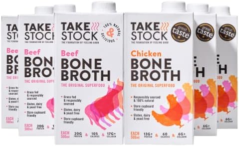 Bone Broth | Best of Mixed Pack | Beef & Chicken | Premium Broth | Delicious & Natural | Low Calorie | High Protein & Collagen | Not from Concentrate, Powder or Cubes | 6 x 500ml