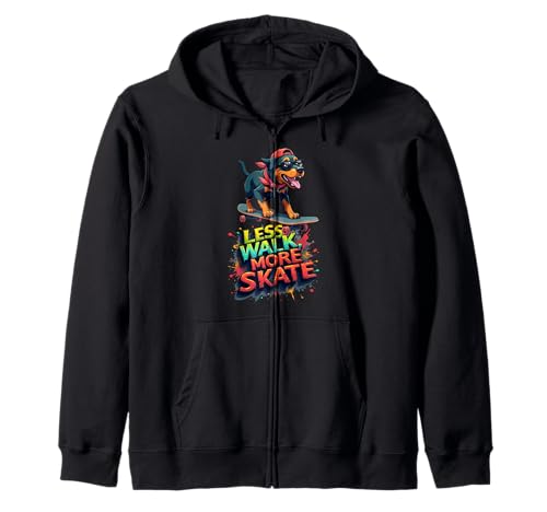 Divertido regalo de patineta para dueños de perros Rottweiler Sudadera con Capucha
