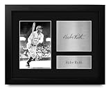 HWC Trading Babe Ruth New York Yankees Gifts Printed Signed Autograph Picture for Baseball Memorabilia Fans - US Letter Framed (ID-007511)