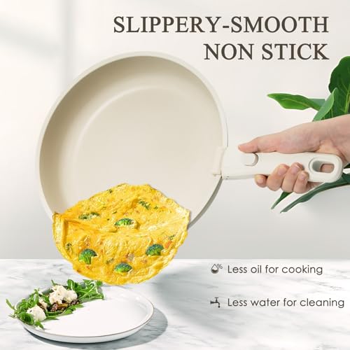 𝗨𝗣𝗚𝗥𝗔𝗗𝗘!! 5 Pcs Pots and Pans Set Non Stick - Detachable Handle Cookware Set, Induction Nonstick Kitchen RV Cooking Set Removable Handle - Dishwasher ＆ Oven Safe ＆Heat Evenly for Better Cooking - Thumbnail 3