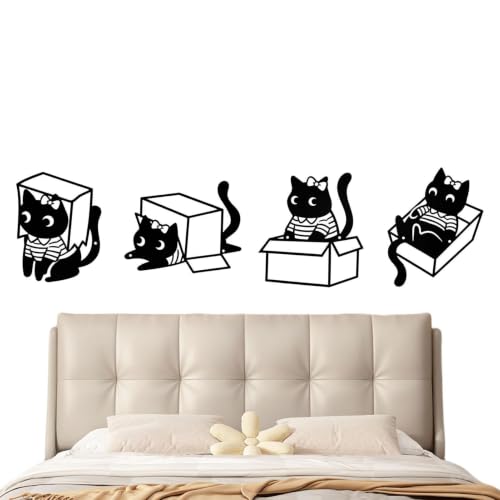 Décoration murale chat en métal noir pour habiller un mur vide