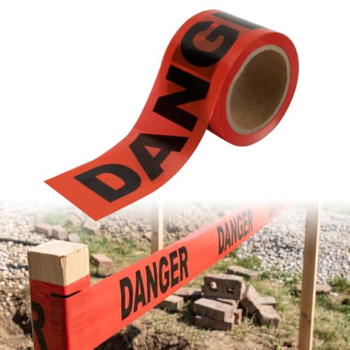 CARGEN Red Danger Barricade Tape Roll for Halloween Decor, 3 in X 328 Ft