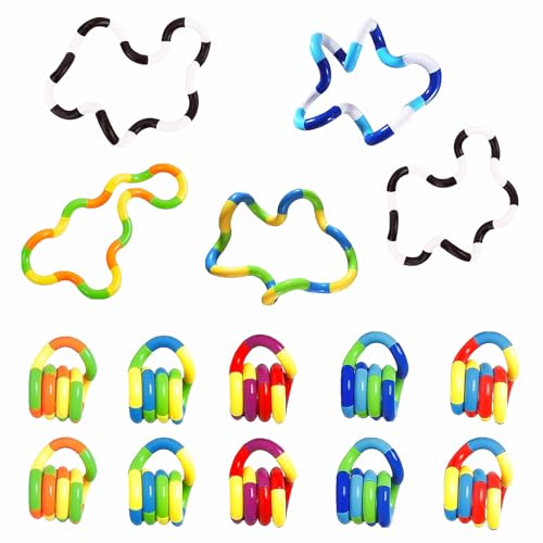 15PCS Quiet Twisty Fidget Toys – Squeeze, Twist, and Spin – Multicolored Sensory Toys for Kids and Adults, Stress Relief Toys & Educational Tools for Classroom,Alternative gifts (Random Color)
