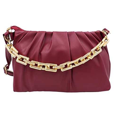 Image of Women's Cloud Shape Sling Bag Trendy Fashion Shoulder Bag Chain Handle Crossbody Bag for Girls