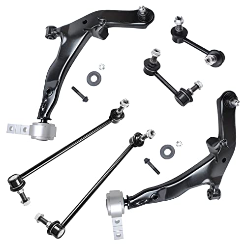 Detroit Axle - 6pc Front End Control Arms Kit for 2003-2007 Nissan Murano 2 Lower Control Arms w/Ball Joints Assembly 4 Front Rear Sway Bar Links 2004 2005 2006 Replacement
