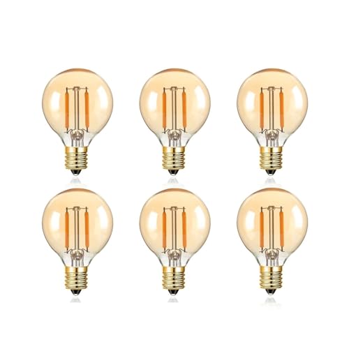 Bursztynowa żarówka Led G40 E14 220 V 1,5 W wymienna, ściemnialna lampa z żarnikiem ciepłe białe żarówki żyrandolowe kryty oświetlenie w stylu vintage (Size : E14 220V, Material : 15 PACK_2200K_YES_