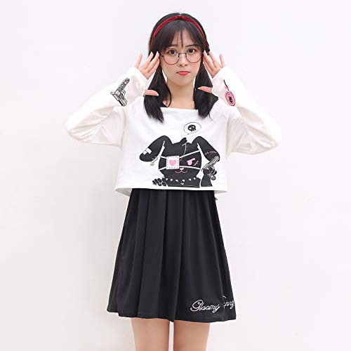 Cute Dress for Teens Girl Two Piece Set Bunny Prints Casual Cotton Dresses for Spring Autumn2