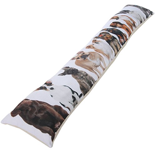 Lily's Home Door Draft Stopper And Air Seal Gap Blocker, Fits 36 Inch Wide Flush Doors, Ideal Solution For Cold Or Hot Air Drafts, Dog Lovers Design (37" Wide, 2 Lbs. Weight) #TOP2