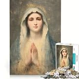Rompecabezas de 1000 Piezas para Adultos con la Imagen de la Virgen María en oración Juego Imposible Interacción Entre Padres e Hijos Lista de Deseos con Papá Noel 50x75cm