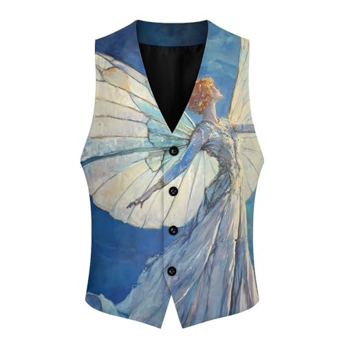 Butterflys Lady Casual Suit Vest for Men Formal Business Dress Regular Fit Waistcoat Tuxedo3