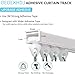 OEOEKHDJ Self Adhesive Ceiling Or Wall Curtain Track 12FT No Drill Rod, No Damage Curtain Track Hangers, Adhesive Curtain Rod For Windows Cabinet Closet Bathroom Shower