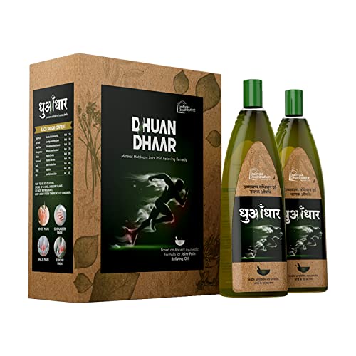 Image of DHUANDHAR OIl advertised by inchShivaji Satam inchJoint pain relief oil Ayurvedic Pain Relief oil for Body, Back, Knee, Legs, Shoulder and Muscle pain 150ml per bottle 2+1