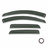 Inchannel Window Visor Sun Rain Guards Dark Smoke Compatible with 2000-2007 Ford Focus