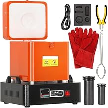 Gold Melting Furnace,1500W Electric Gold Smelting Furnace Kit w/1+3 KG Graphite Crucibles,110V 2100 F Digital Melting Furnace w/Temperature Control,for Melt Scrap, Silver, Gold, Copper, Aluminum