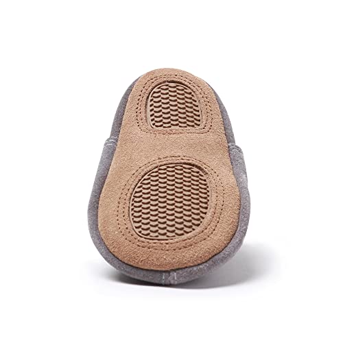 Zutano Leather Baby Shoes for Boys and Girls, Grey Suede, 12M