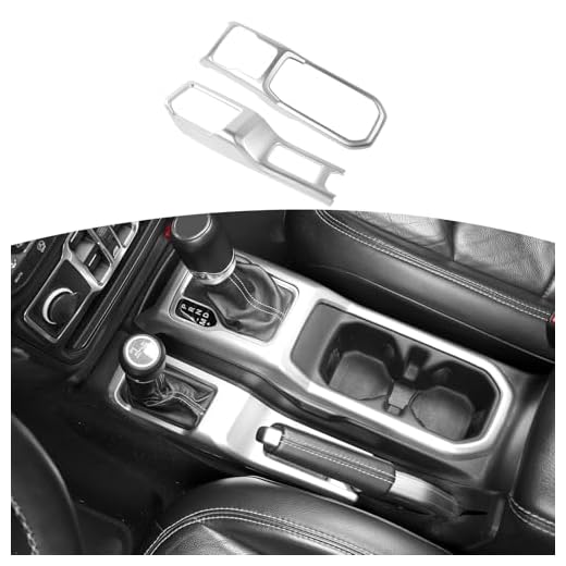 RT-TCZ Silver ABS Four-Wheel Drive Gear Shift Panel Trim for 2018 2019 2020 2021 2022 2023 Jeep Wrangler JL JLU and for Jeep Gladiator JT