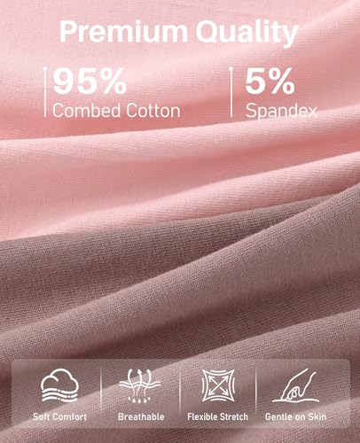 Image of Sunm Boutique Combed Cotton Underwear for Women, High Waisted Soft Briefs | Full Coverage Breathable Stretch Comfy Ladies Panties for Sensitive Skin Postpartum Yoga Work Everyday Wear