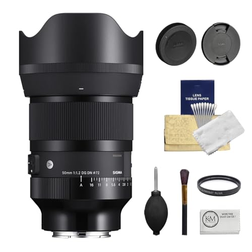 Sigma 50mm f/1.2 DG DN �A�[�g�����Y | Sony E UV�t�B���^�[�Z�b�g + �N���[�j���O�L�b�g 6�_ + �N���[�j���O�N���X (4�A�C�e��)