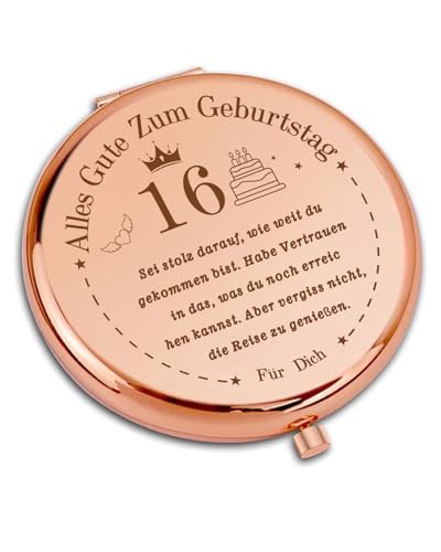 VivaJoy 16 Geburtstag Mädchen - Geschenk 16 Jahre Mädchen, 16 Jährige, Kompakter Make-up-Spiegel, 16. Geburtstag Geschenke für Schwestern, Beste Freundinnen, Frauen
