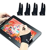 UGEE Digital Drawing Glove 4 Pack，Artist Glove for Drawing Tablet Digital Art Glove with Two Finger for Right Hand or Left Hand Universal Sizes