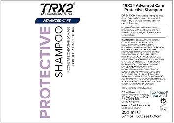TRX2 Protective Shampoo - Repairs & Protects - Biotin, Rice Protein, Panthenol - Paraben Free [6.7 oz]