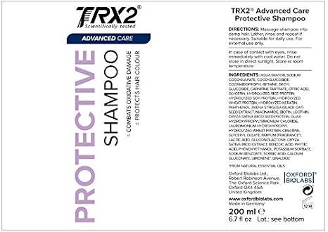 TRX2 Protective Shampoo - Repairs & Protects - Biotin, Rice Protein, Panthenol - Paraben Free [6.7 oz]