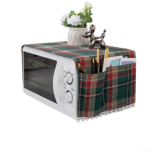 Honseadek Funda de Navidad para microondas, a prueba de salpicaduras, poliéster y algodón, 30 x 90 cm, para protección del hogar y la oficina (colorido)