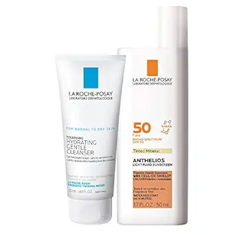 La Roche-Posay Skin Care Set with Tinted Sunscreen and Gentle Cleanser