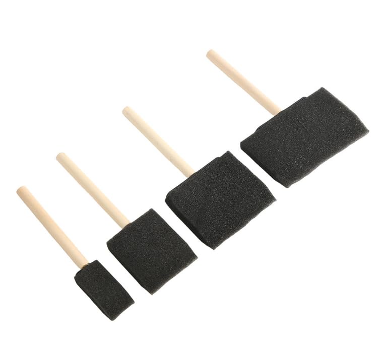 Janecot 10 Pcs Paint Brushes, 2 inch Foam Brush, Wood Handle Foam for staining, Sponge Paint Brush, Brushes for Staining, Varnishes, and DIY Craft Projects