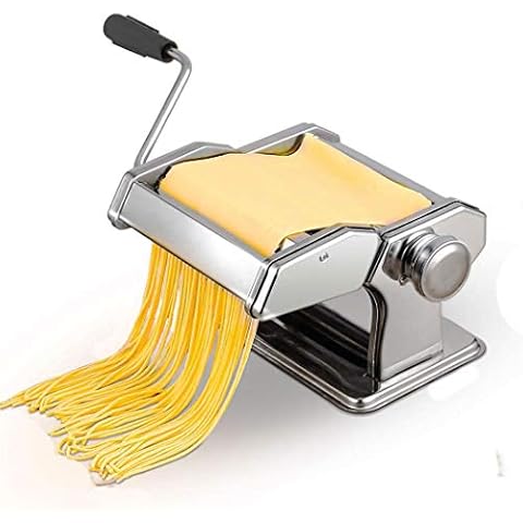 Manual Pasta Maker Machine Noodle Cutter Roller Stainless Steel Fresh Pasta Making Machines with 2 Cutting Blades (27x17) Cover
