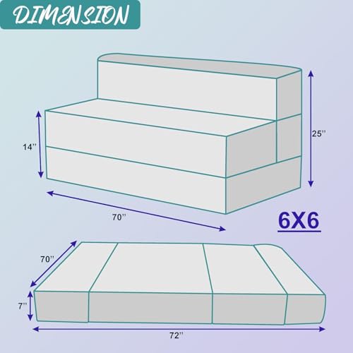 Image of Foldable Four Seater Sofa Cum Bed, Sofa Bed 6 X 6 Feet, Jute Fabric- Washable Cover- Including Four Cushion Perfect for Home & Office - Grey Color