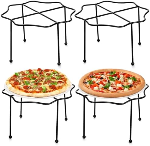 Amazon.com: Elsjoy Set of 4 Black Pizza Stand Holder, 10 Inch Tabletop ...