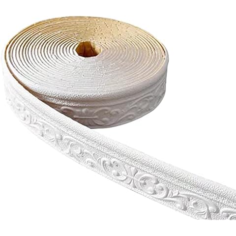 Cozylkx 3" x 32ft Self Adhesive Flexible Foam Molding Trim, Peel and Stick 3D Sticky Decorative Wallpaper Border for Home DIY Decoration Treatment Cover