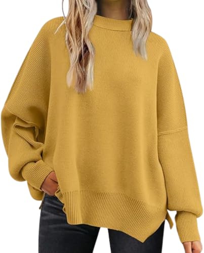 Womens Sweaters Oversized Batwing Sleeve 2025 Fall Outfits Casual Zipper Neck Fashion Pullover Tops